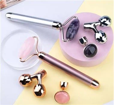 3 v 1 ružová elektrická tvár Rose Quartz Massager